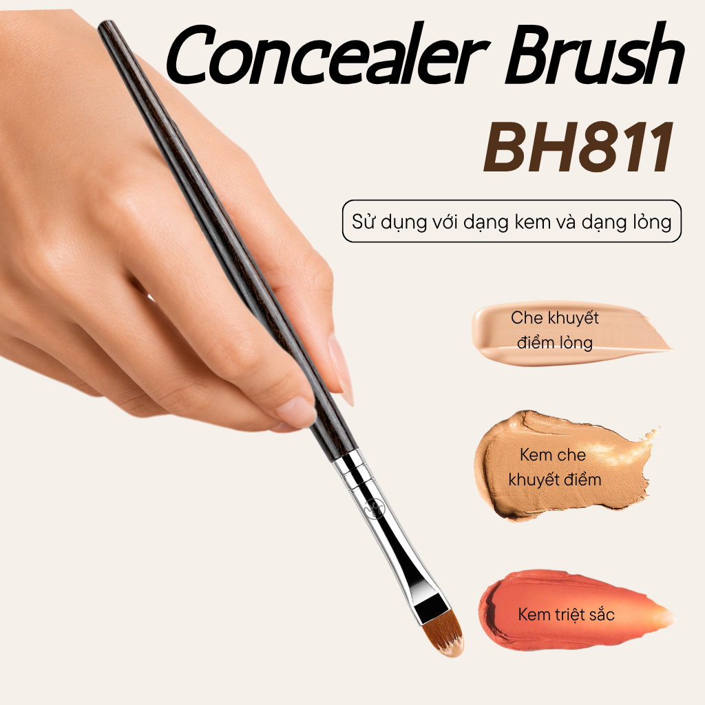 Cọ Tán Kem Che Khuyết Điểm Kiêm Cọ Son Môi Chuyên Nghiệp Bh Cosmetics Concealer Brush BH811